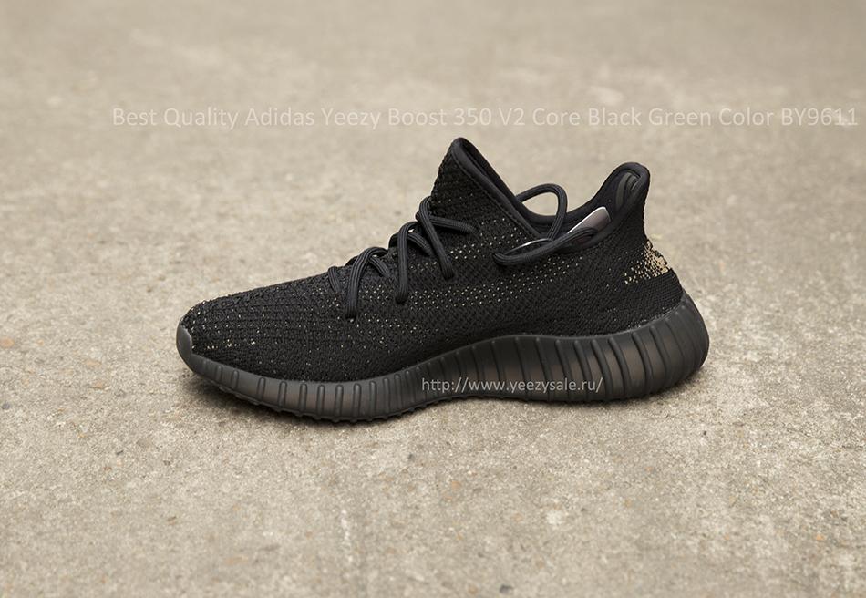 Best Quality Yeezy Boost 350 V2 Core Black Green Color BY9611