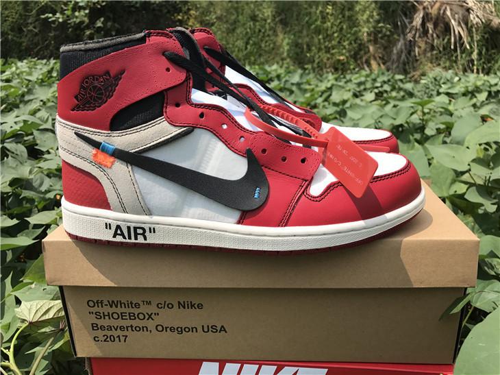 Authentic Air Jordan 1 X OFF-WHITE Red White