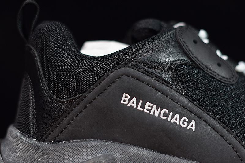 Balenciaga 19SS Triple S Clear Sole Trainers Black Perfect Version Sale