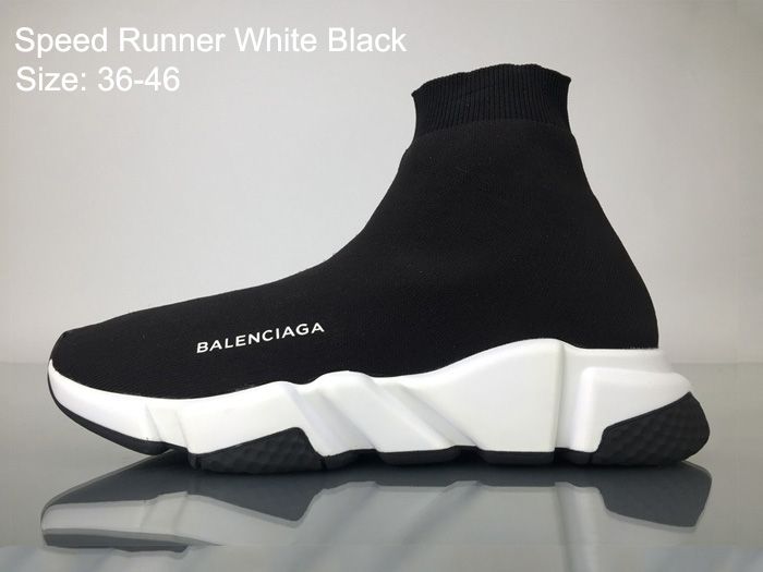 Balenciaga Speed Runner High Top Sneaker White Black
