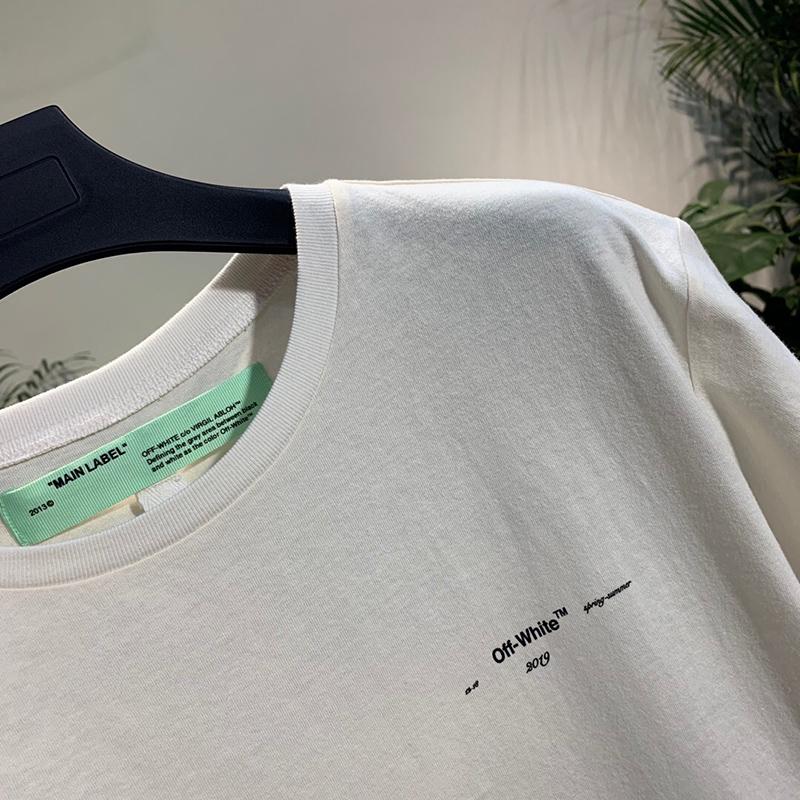 Off White 19SS White Multicolor Arrows Oil Print Short Sleeve T-shirt High Quality