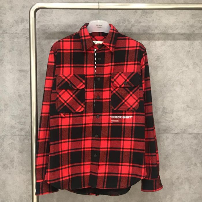 off white check shirt red