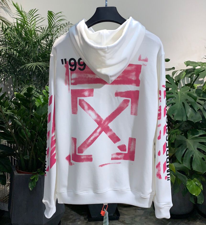 off white hooded shirt