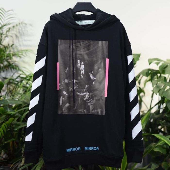 Off White 17FW Caravaggio Diagonal Hoodie Released-