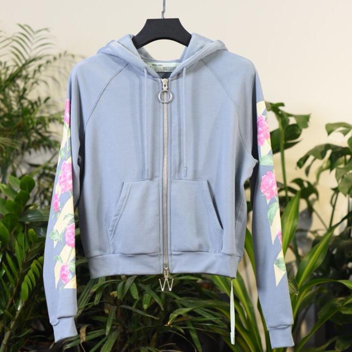 off white light blue hoodie