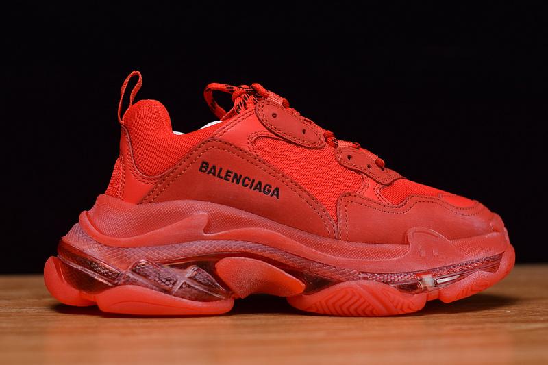 Balenciaga Triple S Clear Sole Trainers Red Color Released- yeezysale.ru