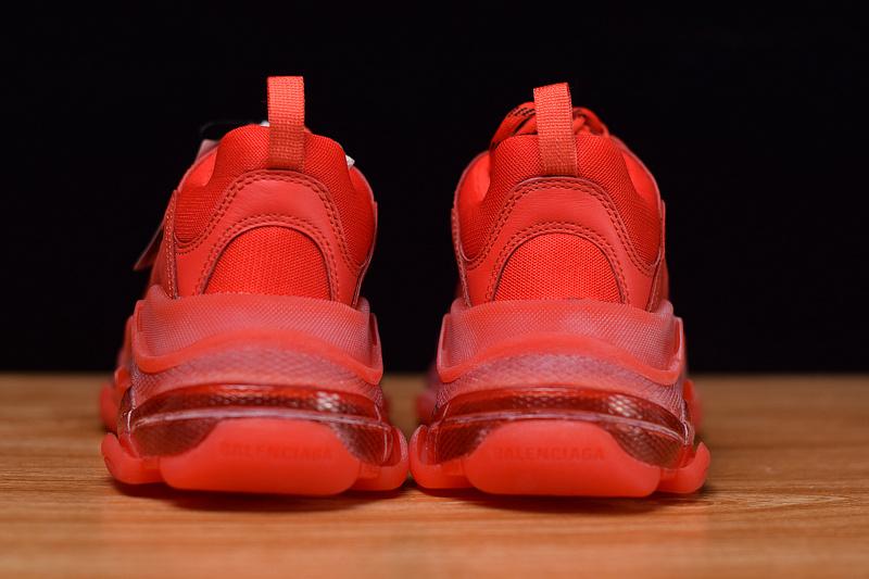 Balenciaga Triple S Clear Sole Trainers Red Color Released