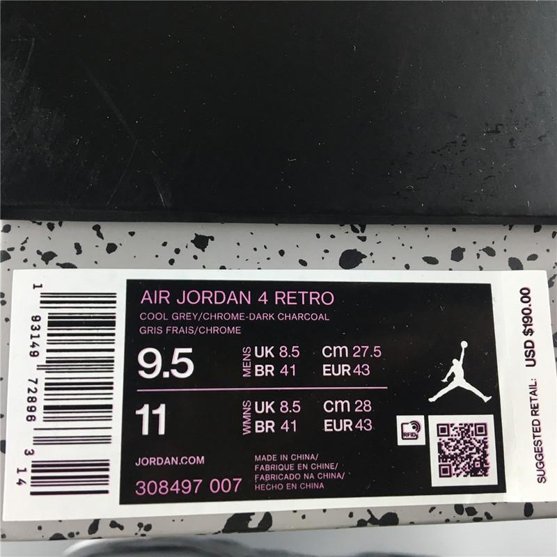 Air Jordan 4 Cool Grey 2019 308497-007 Released