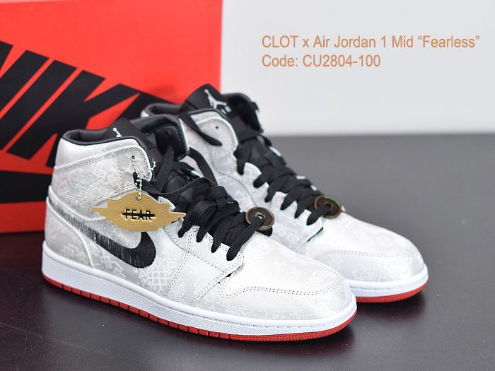 CLOT Air Jordan 1 Mid Fearless CU2804-100 Released
