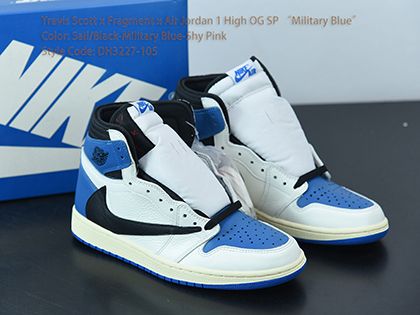 Travis Scott x Fragment x Air Jordan 1 High OG SP Military Blue DH3227-105 For Sale
