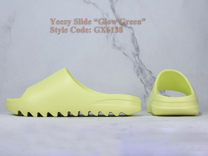Yeezy Slide Glow Green GX6138 Released 