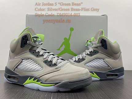 Air Jordan 5 Green Bean DM9014-003 Silver Grey Sale